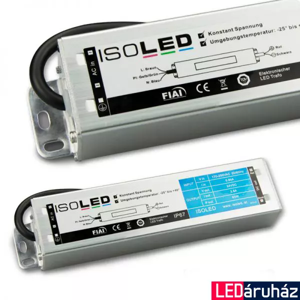 LED tápegység 24V DC, 0-60W, IP66