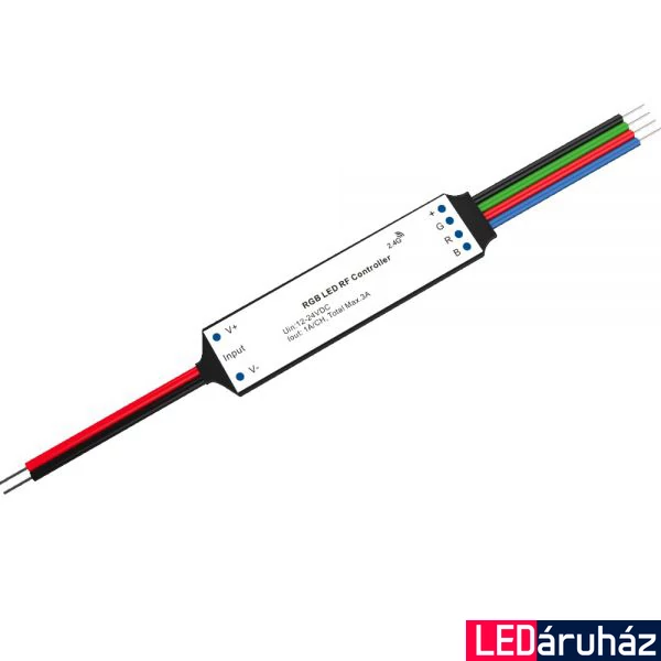 ProSystem 3 csatornás PWM Mesh mini RGB LED vezérlő, 12-24V DC, 3x1A