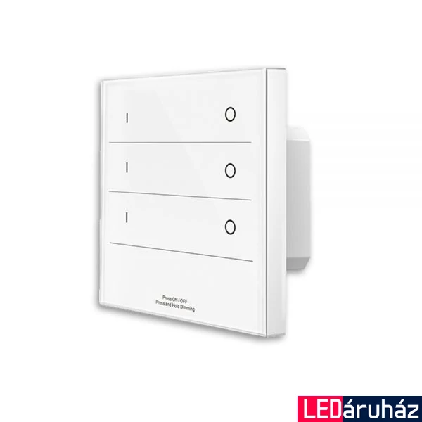 ProSystem 3 zónás távirányító monokróm LED szalagokhoz, érintőkapcsolóval, 230V, 3 DMX kimenettel, fehér, RF