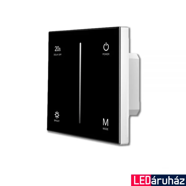 ProSystem 4 zónás RF fali monokróm LED vezérlő, érintős, 4x0-10V + RF kimenettel, 85-265V, fekete