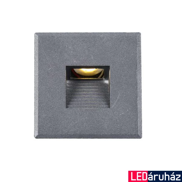 Szürke design előlap WallSys süllyeszthető fali LED lámpához, négyzet, 3-as típus