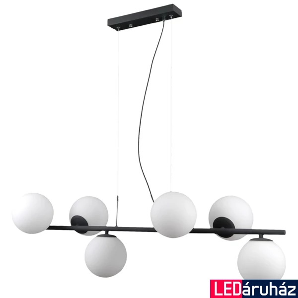 ITALUX RADDI több ágú függeszték 6 foglalattal, fekete, G9, IT-PND-5510-6-BK