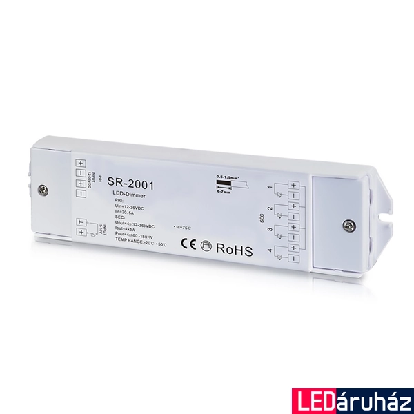 1-10V RGBW LED szalag vezérlő,  4x5A, 12-36V DC