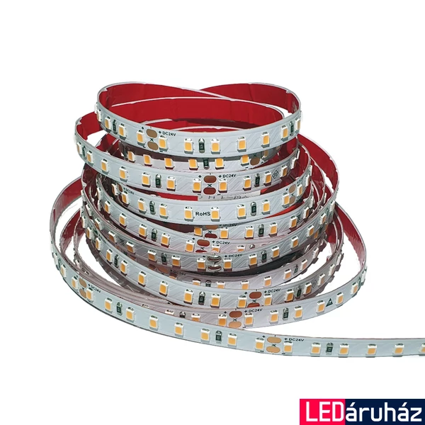 24V CRI 90+ 3000K LED szalag, 120 LED | 10W | 920 lm /m, melegfehér, 2835 LED, 8 mm