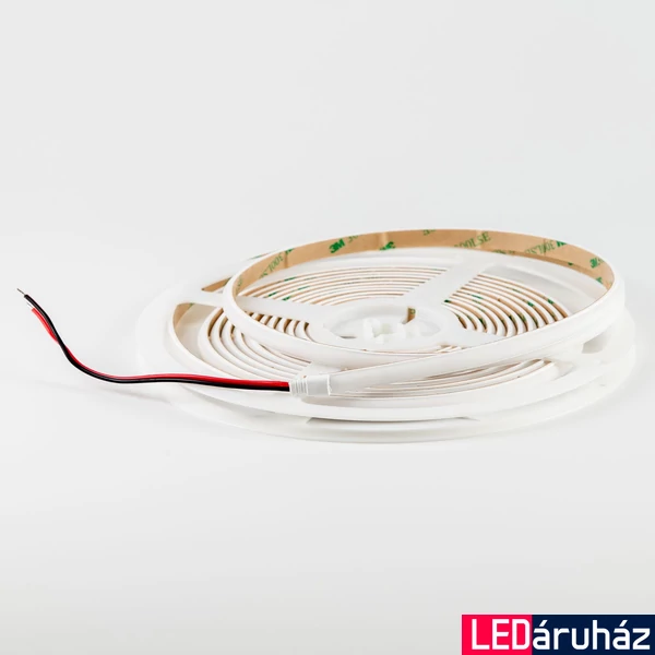 24V CRI90+ 3000K IP65 LED szalag - 140 LED | 10W | 1050  lm/méter, melegfehér, 5m tekercsben, szilikon csőben
