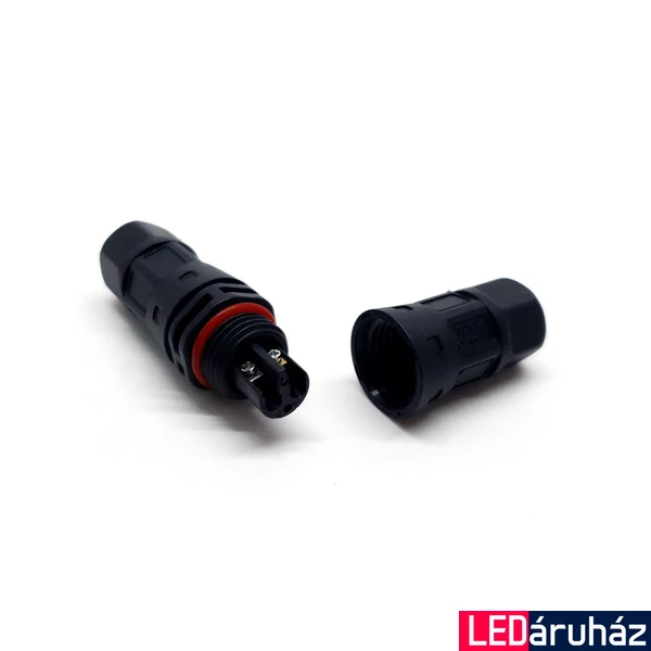 IP67 vízmentes kültéri csatlakozó, kábel toldó – 2 eres kábelhez, D=4-6 mm
