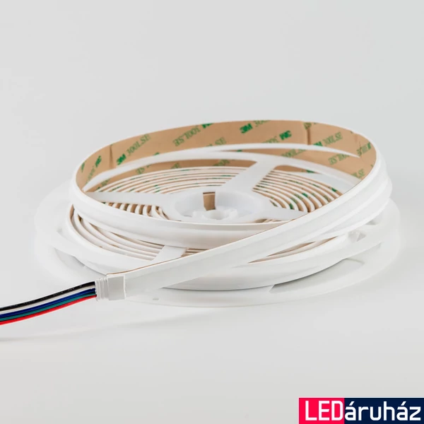 24V RGBW IP65 LED szalag - 360 LED | 15W | 650  lm/méter,RGB+CRI90 4000K, 5m tekercsben, szilikon csőben
