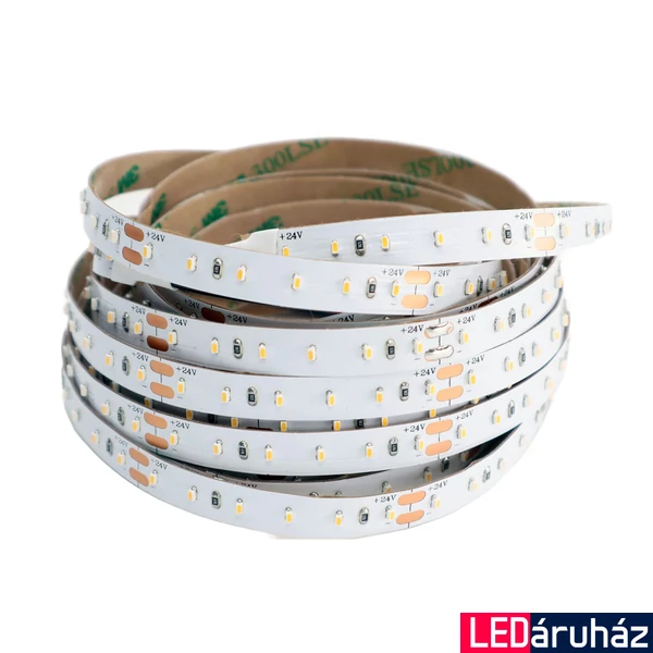 24V CRI90+ 3000K LED szalag - 120 LED | 10W | 910 lm /m,  melegfehér, 2110 LED, 2 év garancia