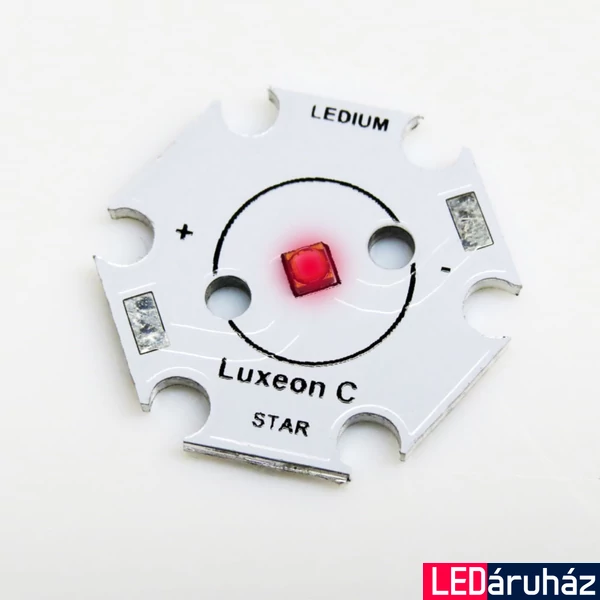 Luxeon CZ 1W/3W LED Star Deep Red (vörös)  660 nm -  520 mW@700mA