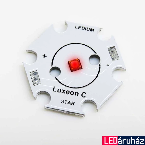 Luxeon C Star LED - 1W, 3W - piros, 40lm@350 mA