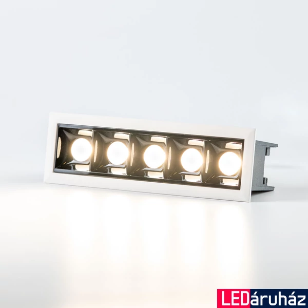 Ledium FOKUS GR5 24V LED spotlámpa, süllyesztett, 3000K melegfehér, 10W, 1050 lm, 30°, CRI90, PWM szabályozható 