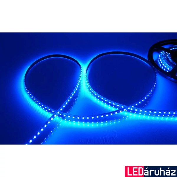 Kék SMD LED szalag 12V 3528 , beltéri 120 LED/m, 9,6W, 2 év garancia 