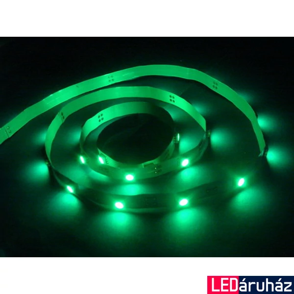 Zöld SMD LED szalag 12V 3528 , beltéri 60 LED/m, 4,8W, 2 év garancia