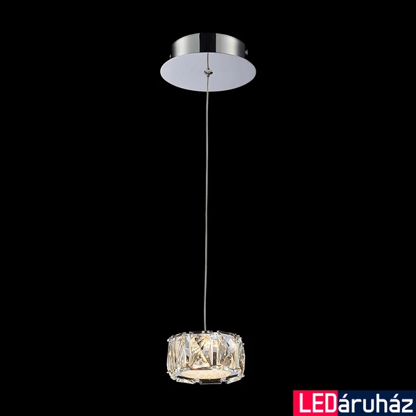 LUXERA KNOX LED függeszték lámpa króm, 3000K melegfehér, beépített LED, 400 lm, 62416