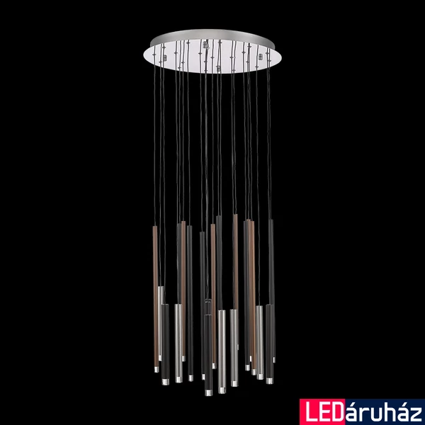 LUXERA LA VELA többágú függeszték barna, 3000K melegfehér, beépített LED, 1300 lm, 64405