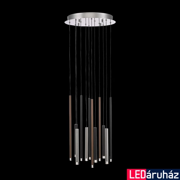 LUXERA LA VELA többágú függeszték barna, 3000K melegfehér, beépített LED, 900 lm, 64404