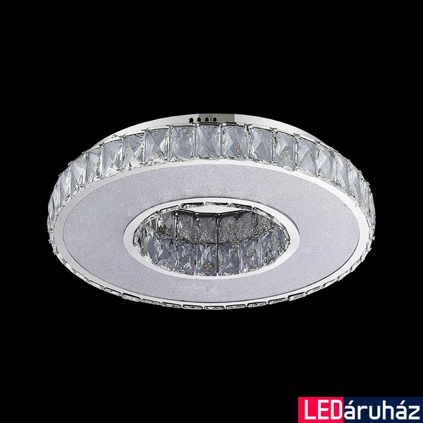 LUXERA ORAMA LED mennyezeti lámpa kristály hatás króm, 4000K természetes fehér, beépített LED, 64398