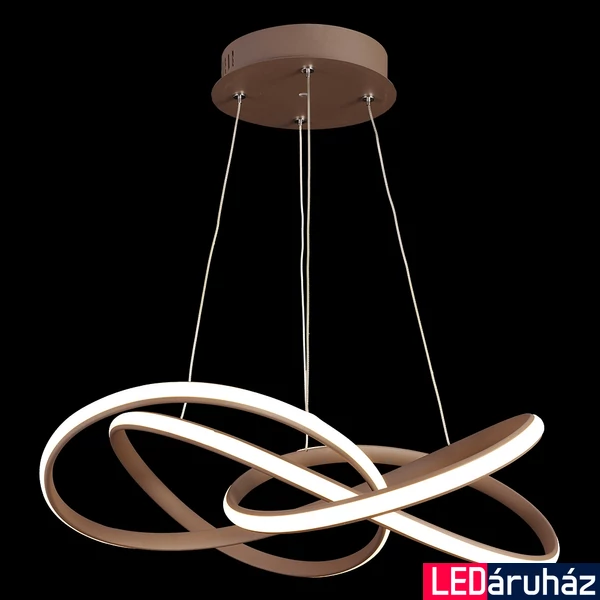 LUXERA PASSO gyűrűs függeszték barna, 3000K melegfehér, beépített LED, 2700 lm, 18202
