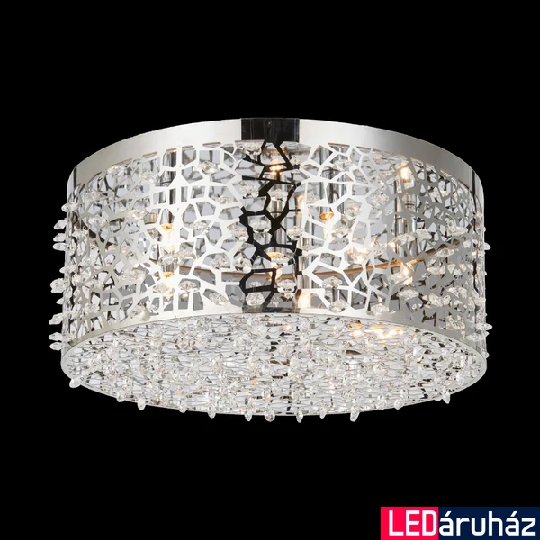 LUXERA VITRA mennyezeti lámpa kristály hatás 5 foglalattal, rozsdamentes acél (inox), G9, 64372