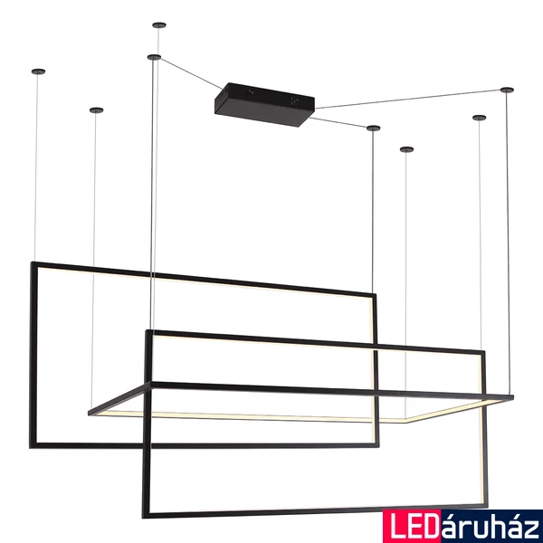 Maxlight GEOMETRIC több ágú függeszték, fekete, 3000K melegfehér, beépített LED, 6400 lm, 3x26,6W, MAXLIGHT-P0271D