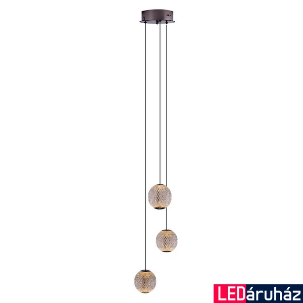 Maxlight NOBILE függeszték, króm, 3000K melegfehér, beépített LED, 1305 lm, 3x6W, MAXLIGHT-P0479