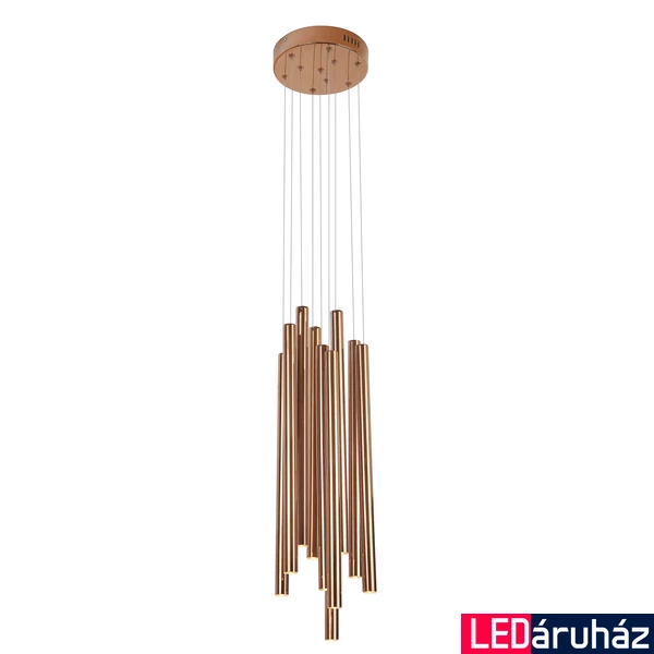 Maxlight ORGANIC több ágú függeszték, réz, 3000K melegfehér, beépített LED, 600 lm, 10x1W, MAXLIGHT-P0205D