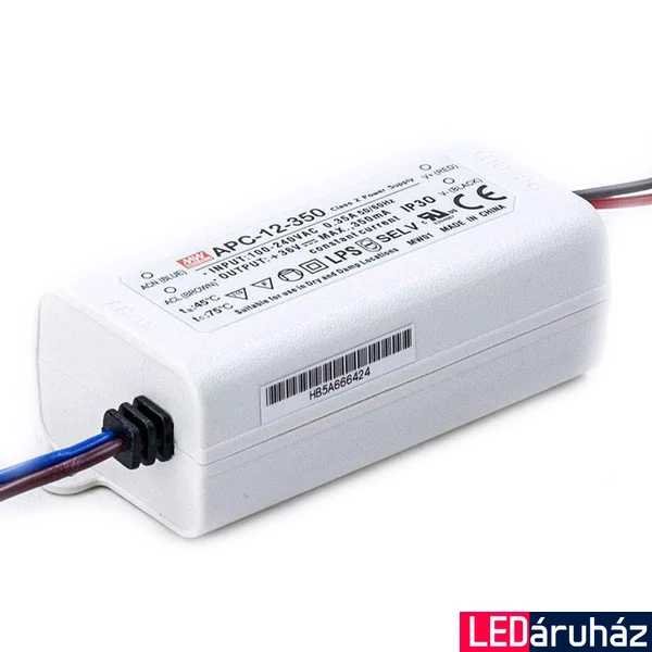 Mean Well APC-12-350 12W/9-36V/350mA áramgenerátoros tápegység