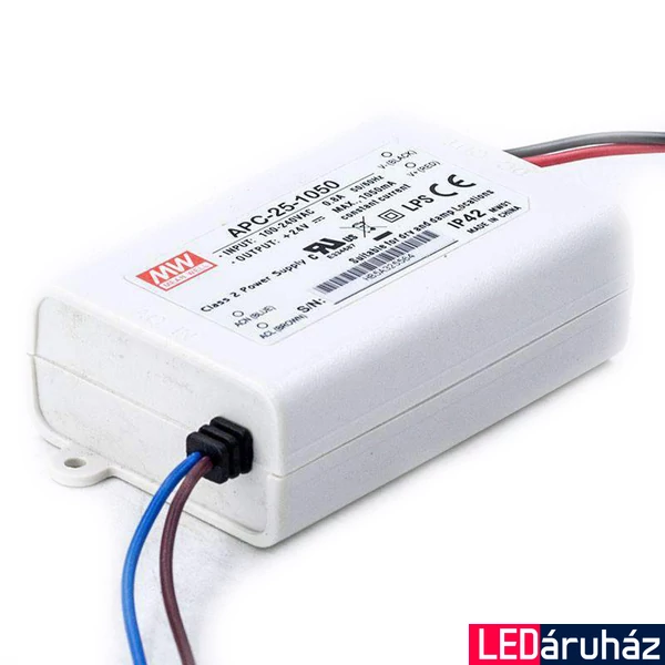 Mean Well APC-25-1050 25W/9-24V/1050mA áramgenerátoros tápegység