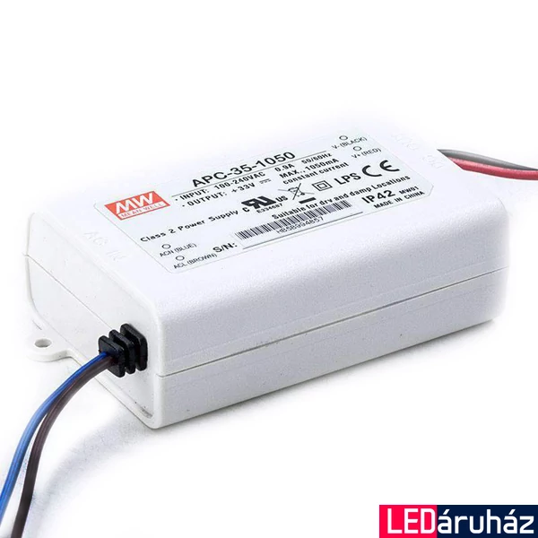 Mean Well APC-35-1050 35W/11-33V/1050mA áramgenerátoros tápegység