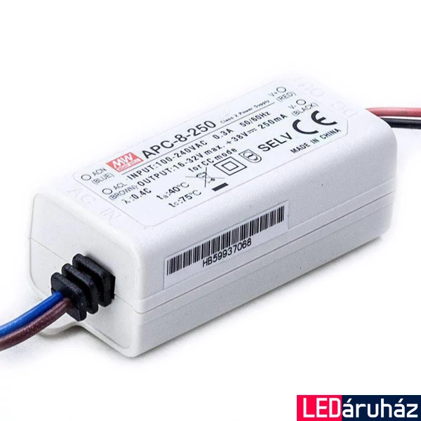 Mean Well APC-8-250 8W/16-32V/250mA áramgenerátoros tápegység