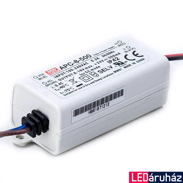 Mean Well APC-8-500 8W/8-16V/500mA áramgenerátoros tápegység