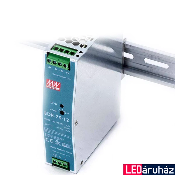 Mean Well NDR-75-12 75W/12V/0-6,3A tápegység