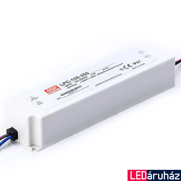 Mean Well LPC-100-350 100W/143-286V/350mA áramgenerátoros tápegység