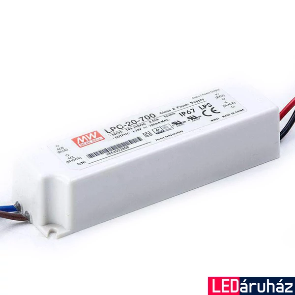 Mean Well LPC-20-700 20W/3-30V/700mA áramgenerátoros tápegység