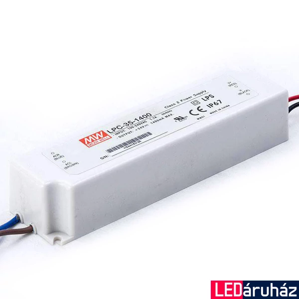 Mean Well LPC-35-1400 35W/9-24V/1400mA áramgenerátoros tápegység