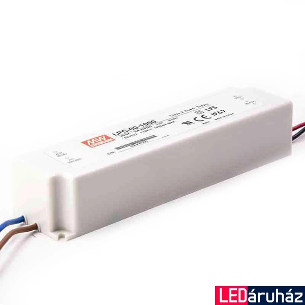 Mean Well LPC-60-1050 60W/9-48V/1050mA áramgenerátoros tápegység