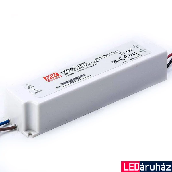 Mean Well LPC-60-1750 60W/9-34V/1750mA áramgenerátoros tápegység