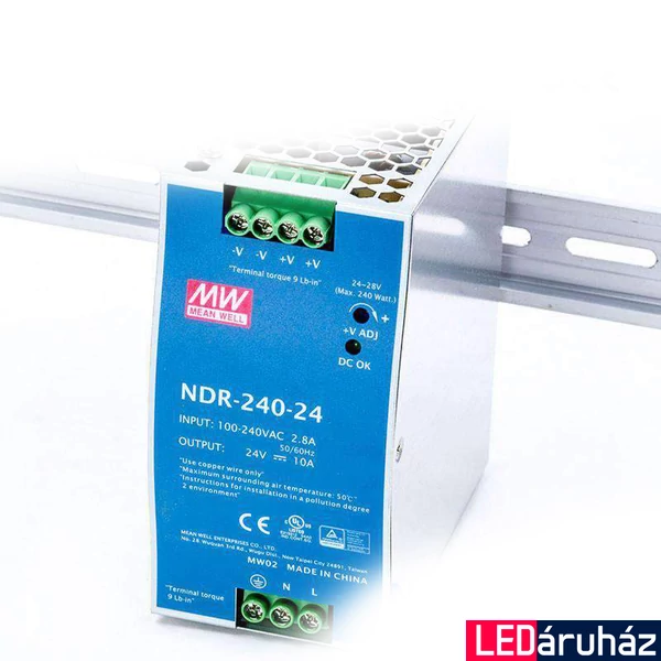 Mean Well NDR-240-24 240W/24V/0-10A tápegység