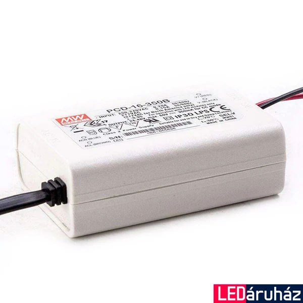 Mean Well PCD-16-350B 16W/24-48V/350mA áramgenerátoros tápegység