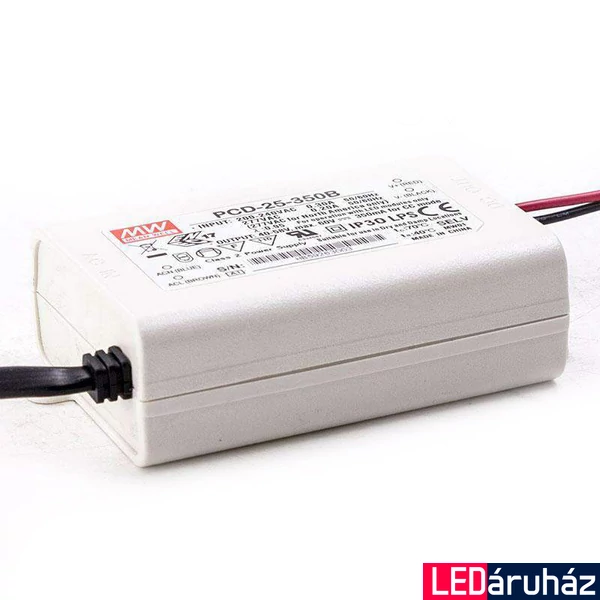 Mean Well PCD-25-350B 25W/40-58V/350mA áramgenerátoros tápegység