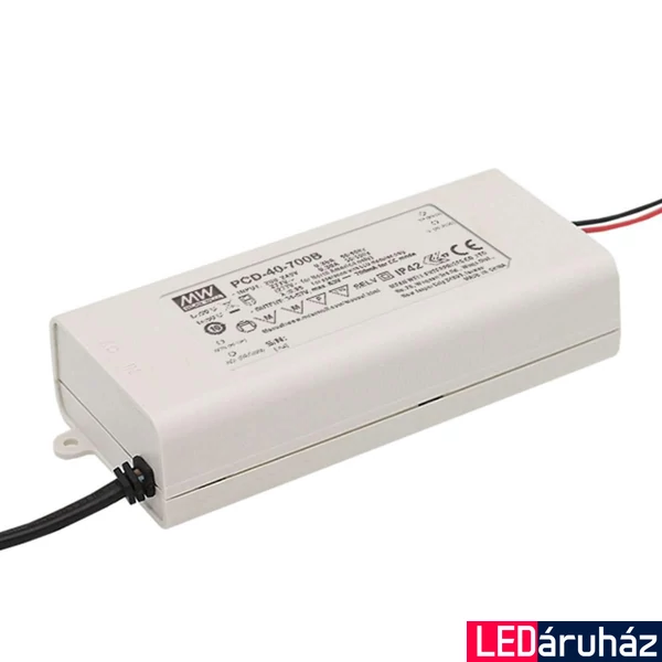 Mean Well PCD-40-1400B 40W/17-29V/1400mA áramgenerátoros tápegység