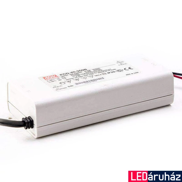 Mean Well PCD-40-350B 40W/70-108V/350mA áramgenerátoros tápegység