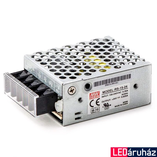 Mean Well RS-15-24 15W/24V/0-0,625A tápegység