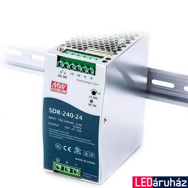 Mean Well SDR-240-24 240W/24V/0-10A tápegység