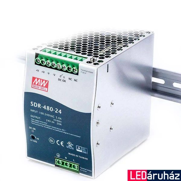 Mean Well SDR-480-24 480W/24V/0-20A tápegység