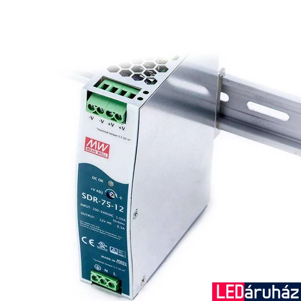 Mean Well SDR-75-12 75W/12V/0-6,3A tápegység
