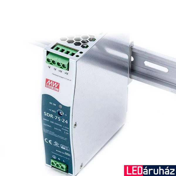Mean Well SDR-75-24 75W/24V/0-3,2A tápegység