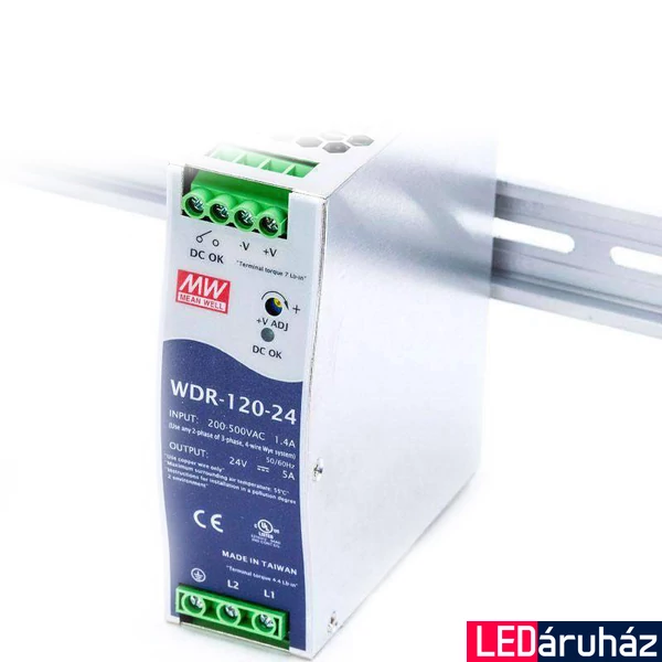 Mean Well WDR-120-24 120W/24V/0-5A tápegység