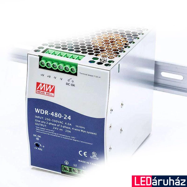 Mean Well WDR-480-24 480W/24V/0-20A tápegység