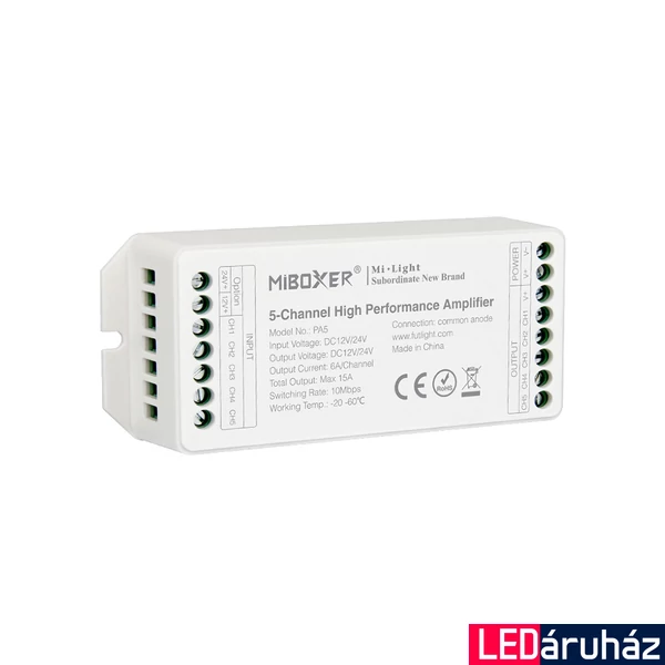 Mi-Light 5 csatornás amplifier/jelerősítő, 15A, 12-24V DC